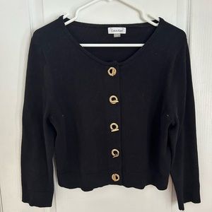 Black knit Calvin Klein cardigan